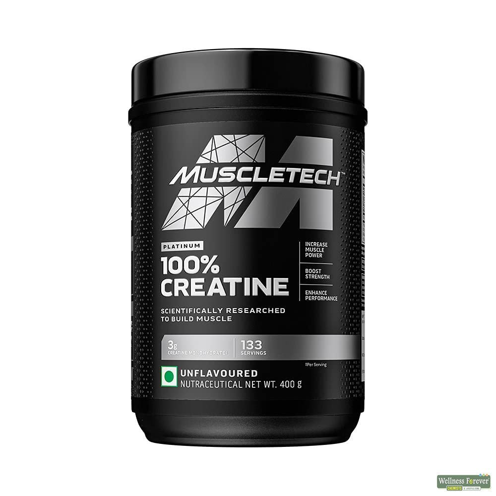 Muscletech Platinum 100% Creatine Unflavoured, 83 Sevings