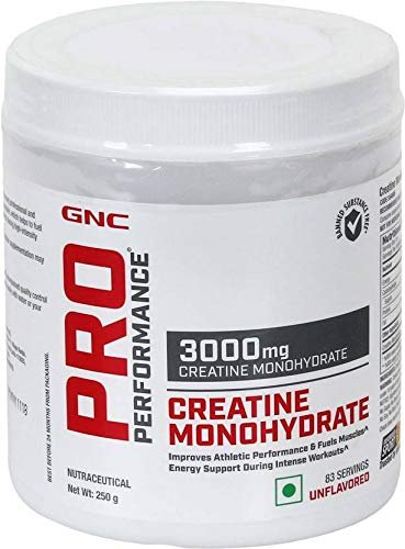 GNC Pro Performance Creatine Monohydrate 3000 mg Supplement Powder- 250 gm