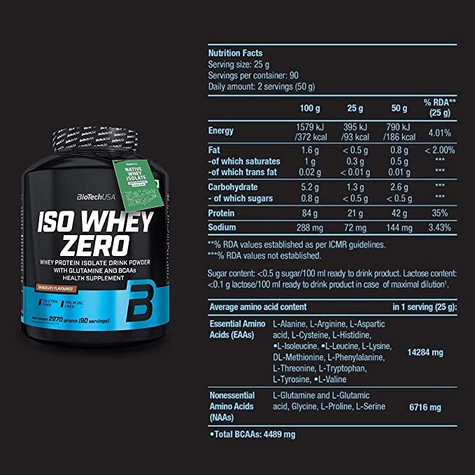 BioTechUSA Iso Whey Zero (Chocolate Flavor) Gymlineplus - 2270 Grams