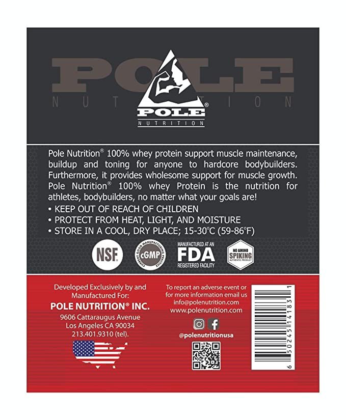 Pole Nutrition 100% Whey Protein Powder - 5 lbs, Rich Chocolate