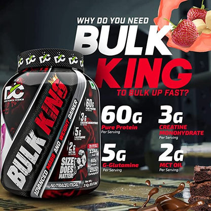 DC DOCTORS CHOICE | DC Bulk King Advanced Mass Gainer and Weight Gainer | 3Kg |