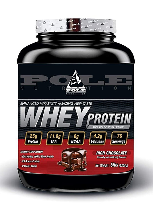 Pole Nutrition 100% Whey Protein Powder - 5 lbs, Rich Chocolate