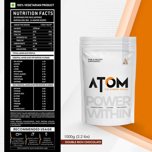 ATOM Whey Protein with Digestive Enzymes 1kg