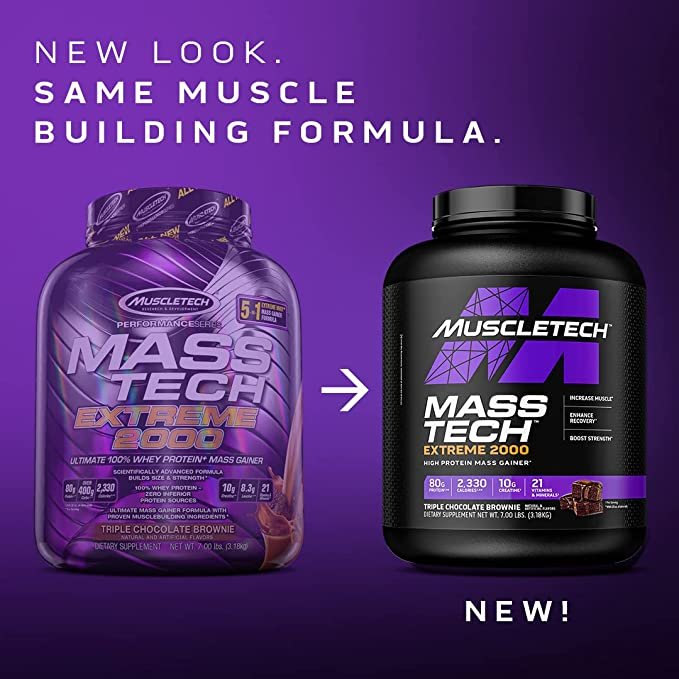 MuscleTech Performance Series Mass Tech Extreme 2000 |Post-Workout Mass Gainer | 7 lbs