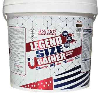 United Supplements Legend Size Gainer 4kg with free Tshirt & Shaker