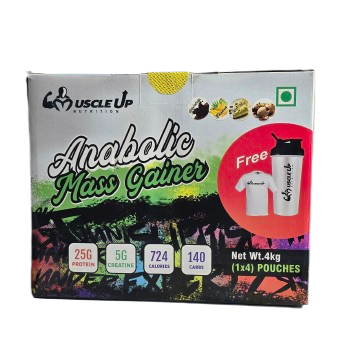 MuscleUp Anabolic Mass Gainer 4 in 1 (4kg) with Free Tshirt & Shaker