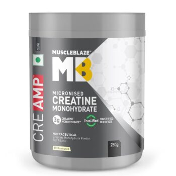 MuscleBlaze Micronised Creatine Monohydrate CreAMP Powder 250g, Unflavoured